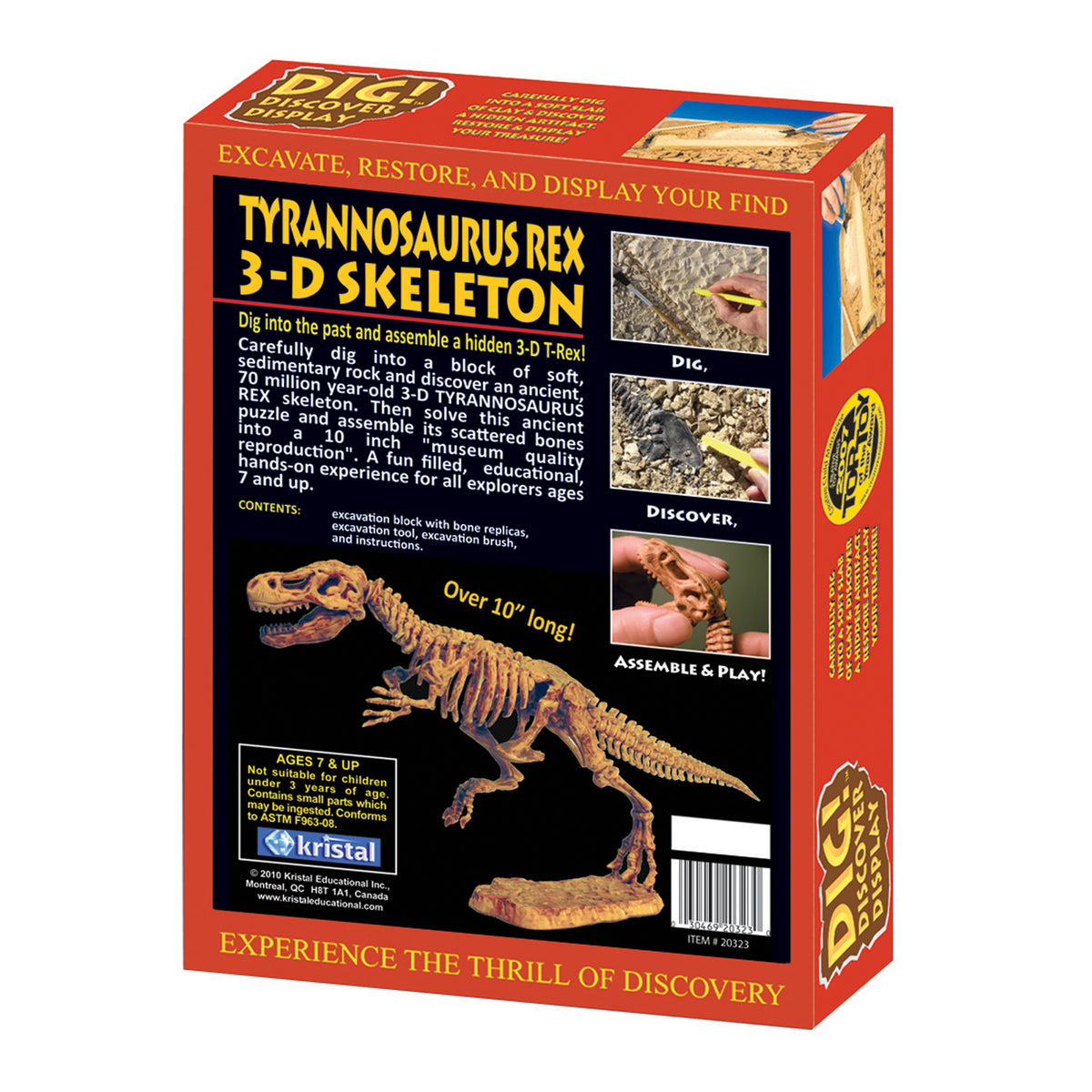 DIG! & DISCOVER™: 3-D Tyrannosaurus Rex Skeleton by KRISTAL EDUCATIONAL INC.